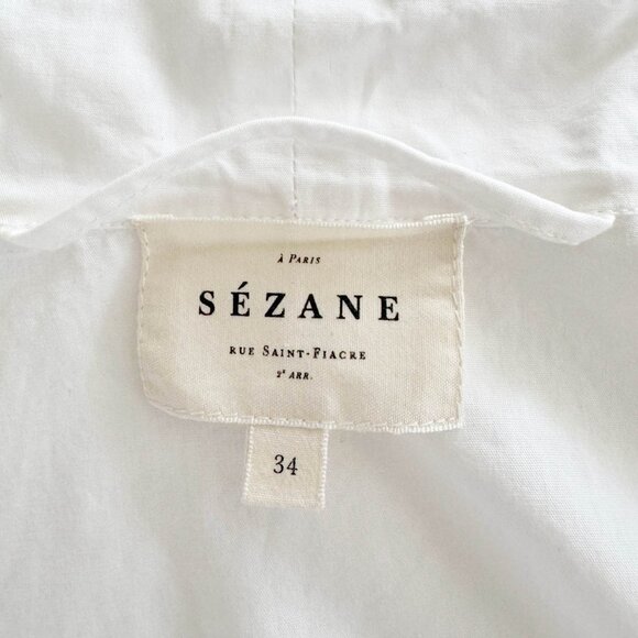 Sézane Kimono Style Tie Waist White Blouse - Picture 8 of 9